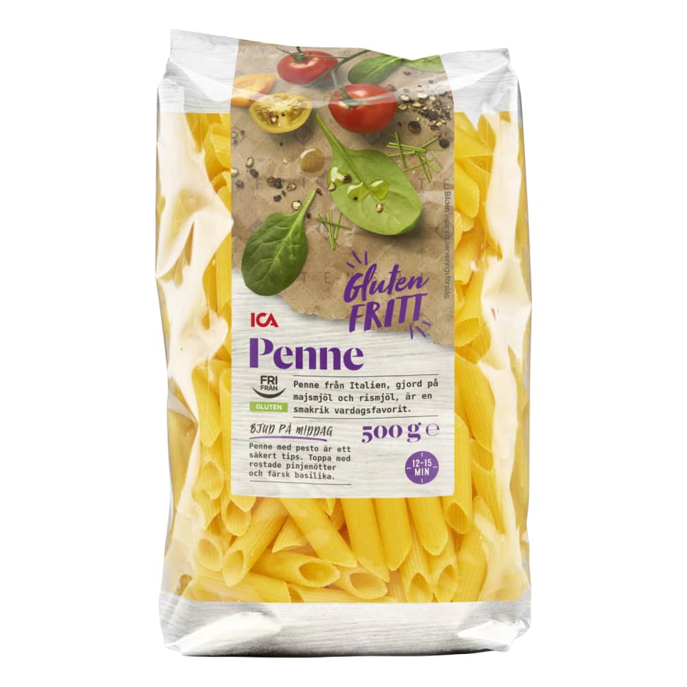 Pasta ICA Penne, nesatur glutēnu 500g