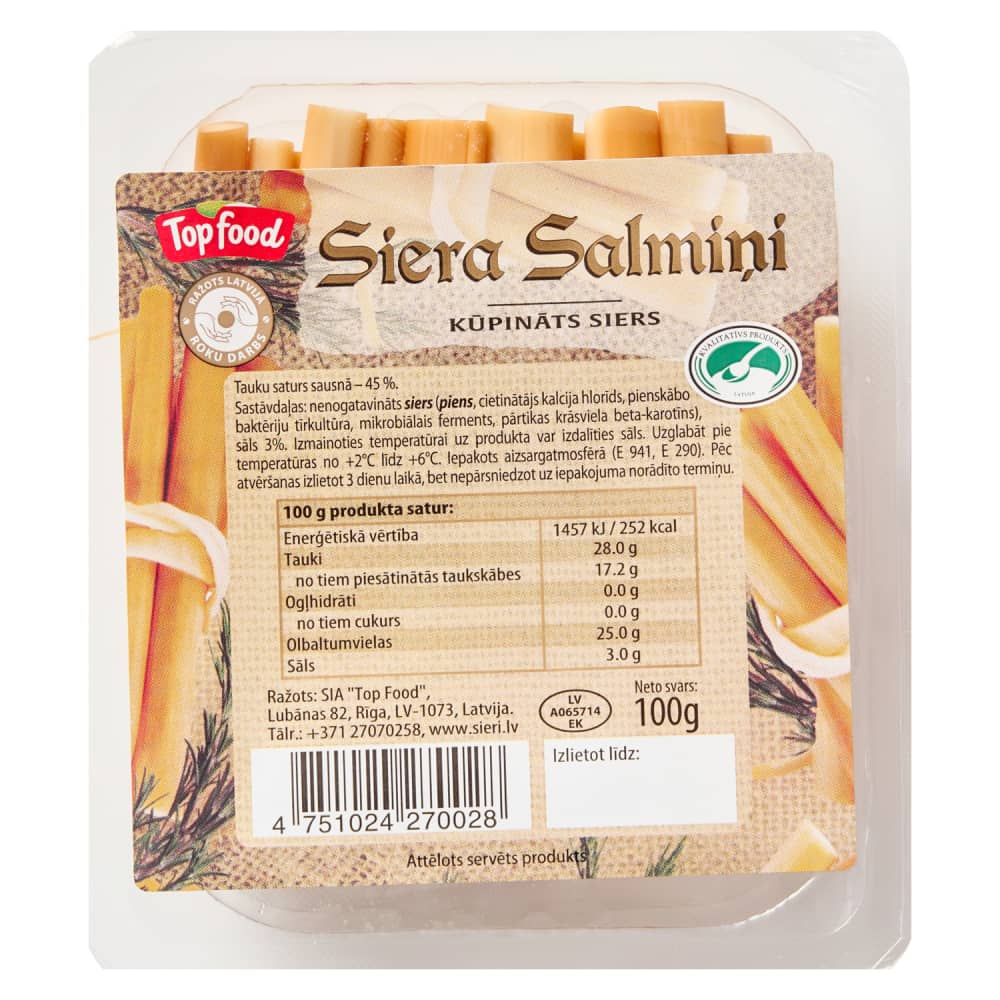 Kūpināts siers Siera Salmiņi 100g