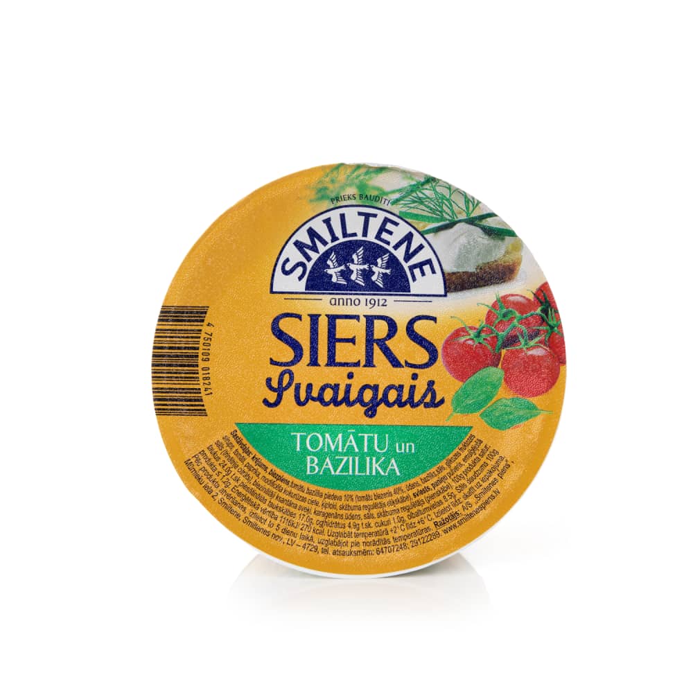 Svaigais siers Smiltene tomātu bazilika 200g