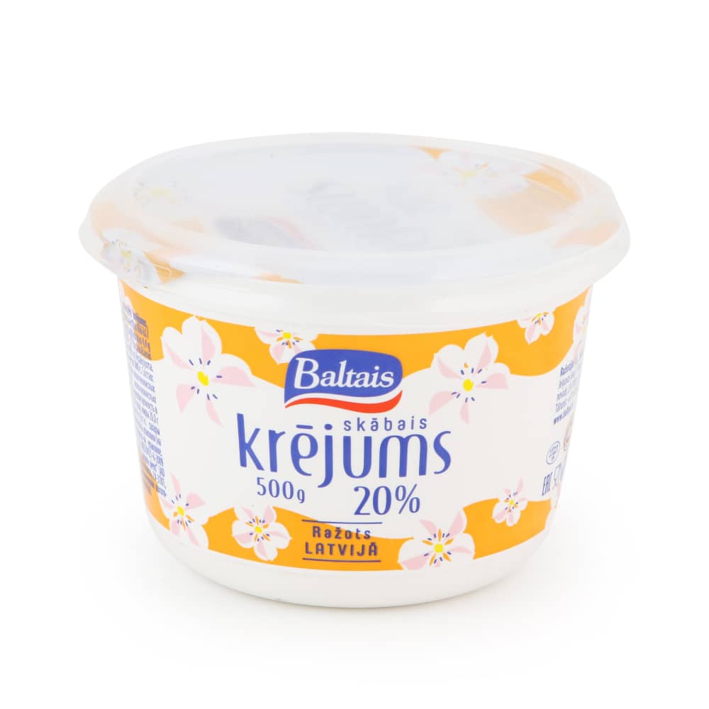 Skābais krējums Baltais 20% 500g