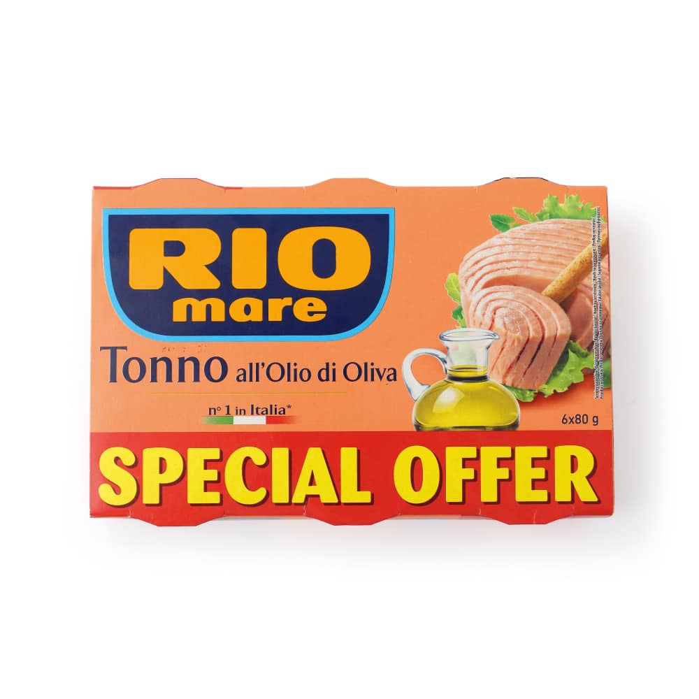 Tuncis Rio mare olīveļļā 6x80g/6x52g