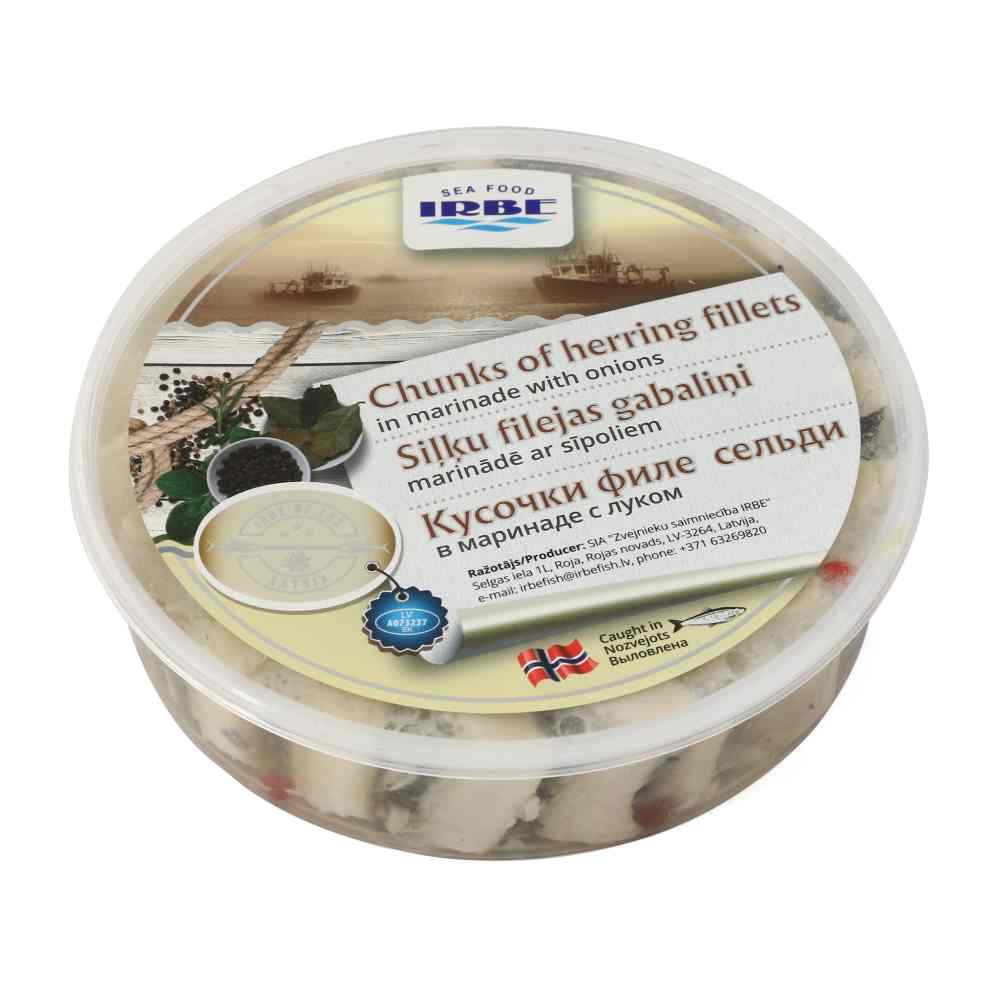 Siļķu filejas gab. marinādē ar sīp. 260g/165g