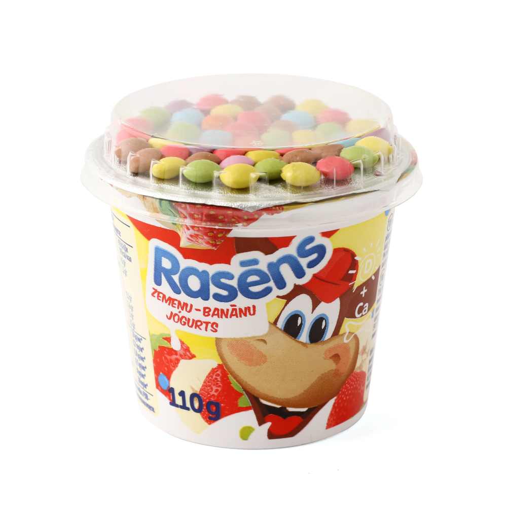 Jogurts Rasēns zemeņu banānu piena šokol.110g