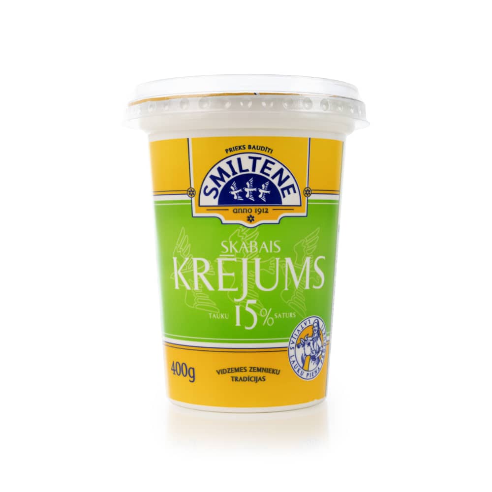 Skābais krējums Smiltene 15% 400g