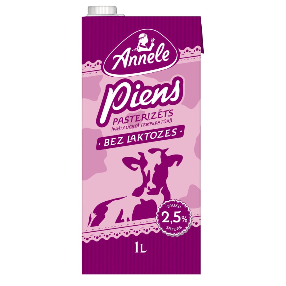 Piens Annele bez laktozes paster. UHT 2,5% 1l