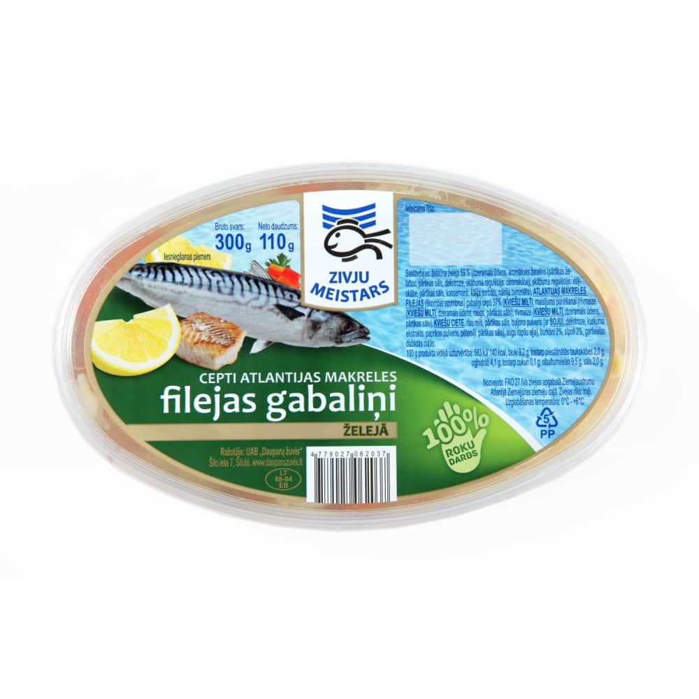 Atlantijas makreles gab. želejā 300g/110g