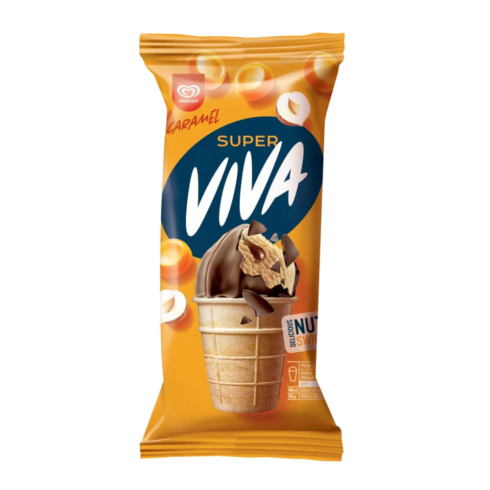 Saldējums Super Viva karameļu 170ml/95g