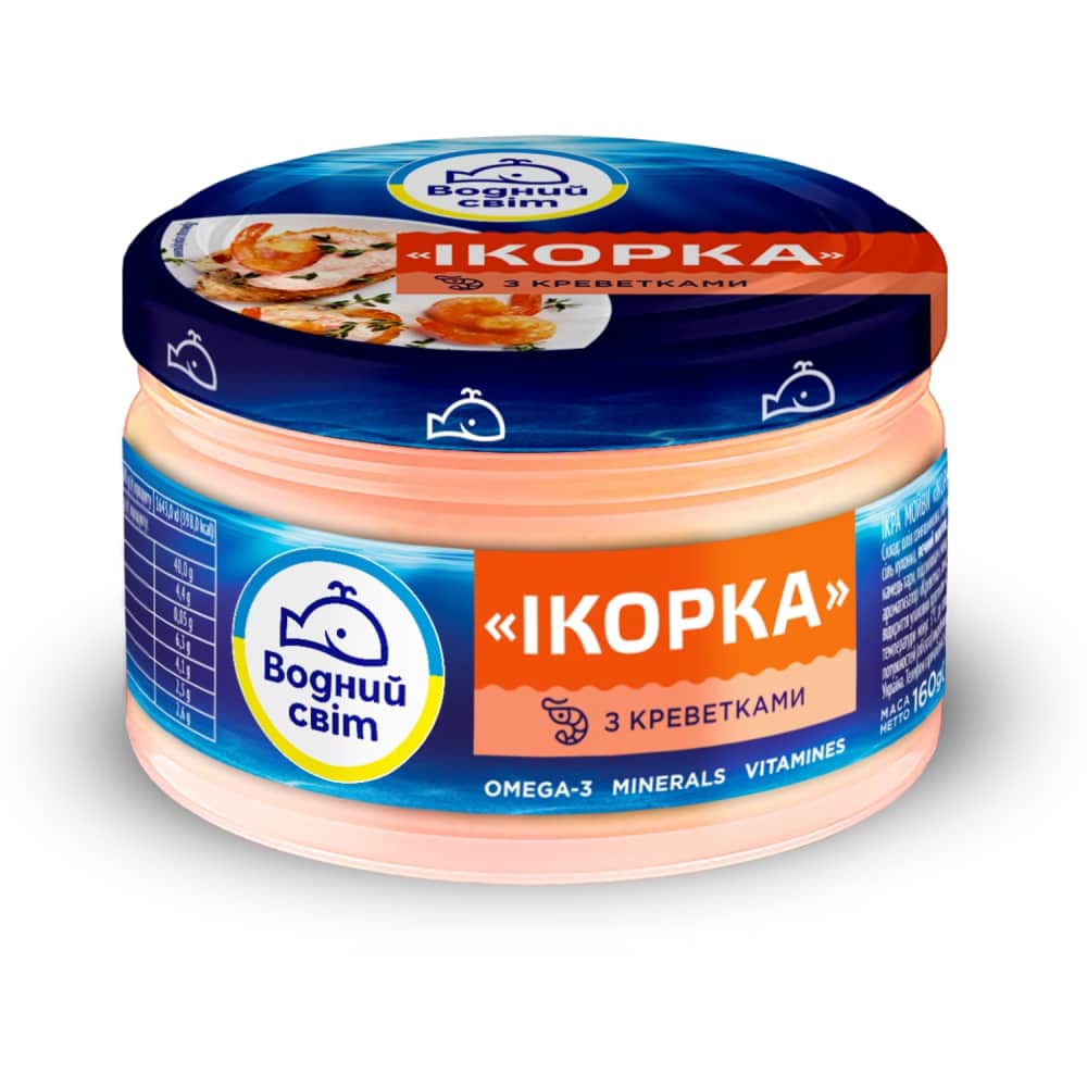 Ikru krēms Vodnij Svit ar garneļu gabal. 160g