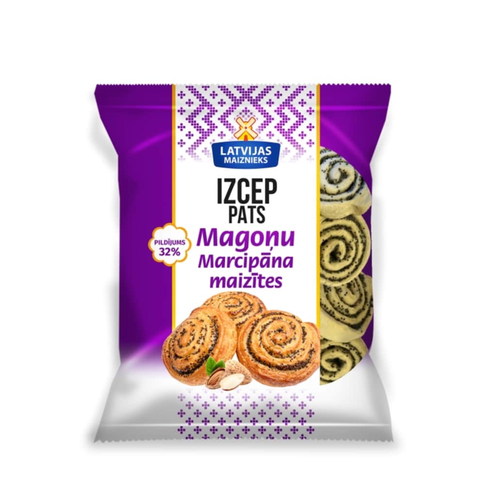 Magoņu maizītes ar marcipānu saldētas 320g