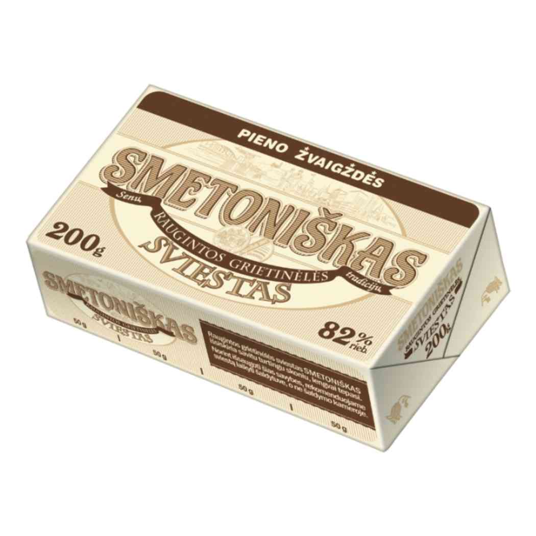SMETONIŠKAS sviestas, 82 % rieb., 200 g