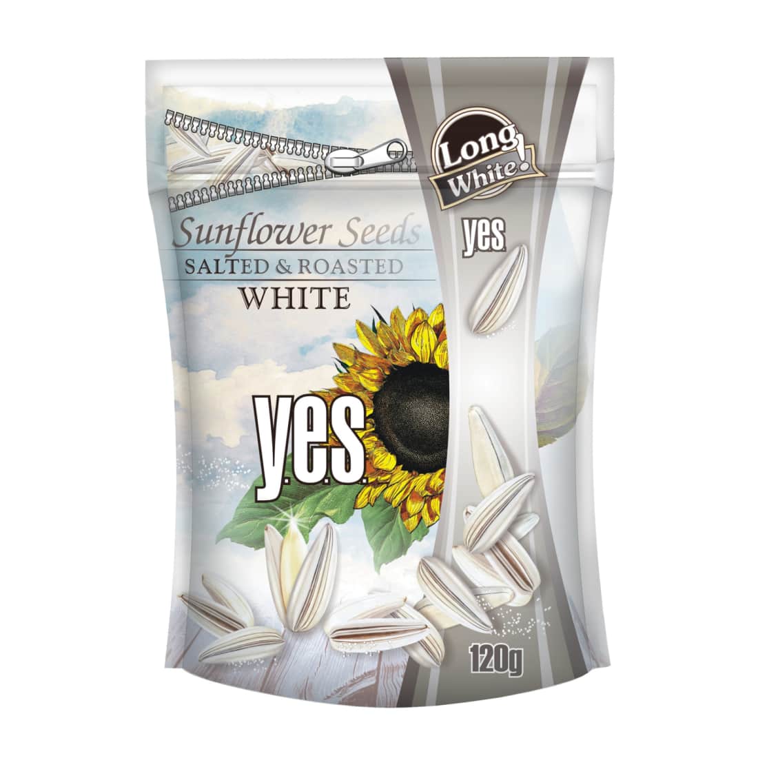 Baltos, sūdytos saulėgrąžos YES, 120 g