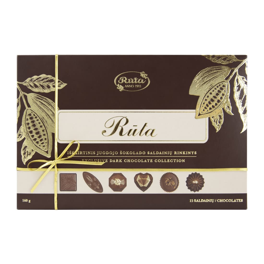 Juod. šokolado saldainių rinkinys RŪTA, 160 g