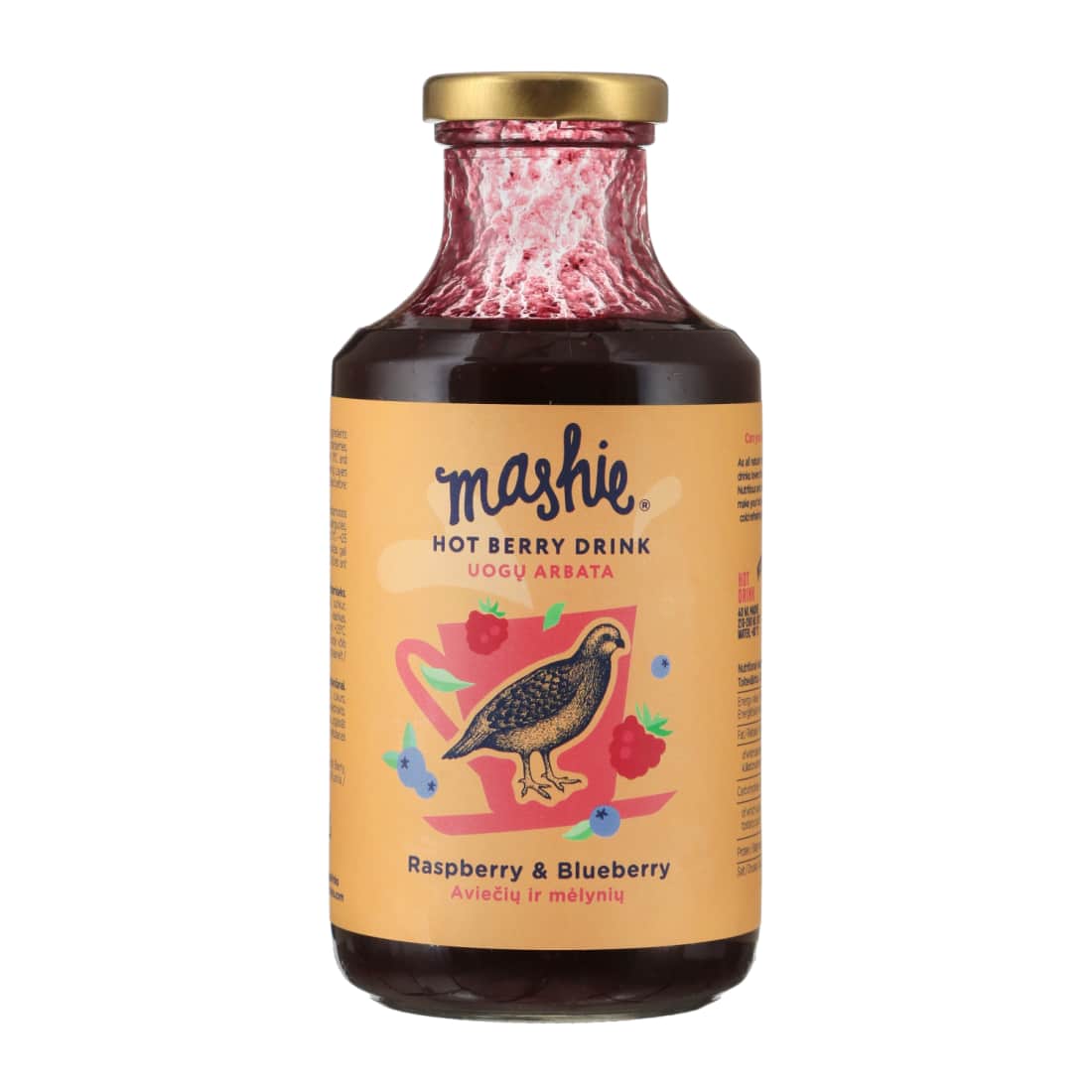 Avieč. mėlyn. uogų tyrė arbatai MASHIE, 500ml