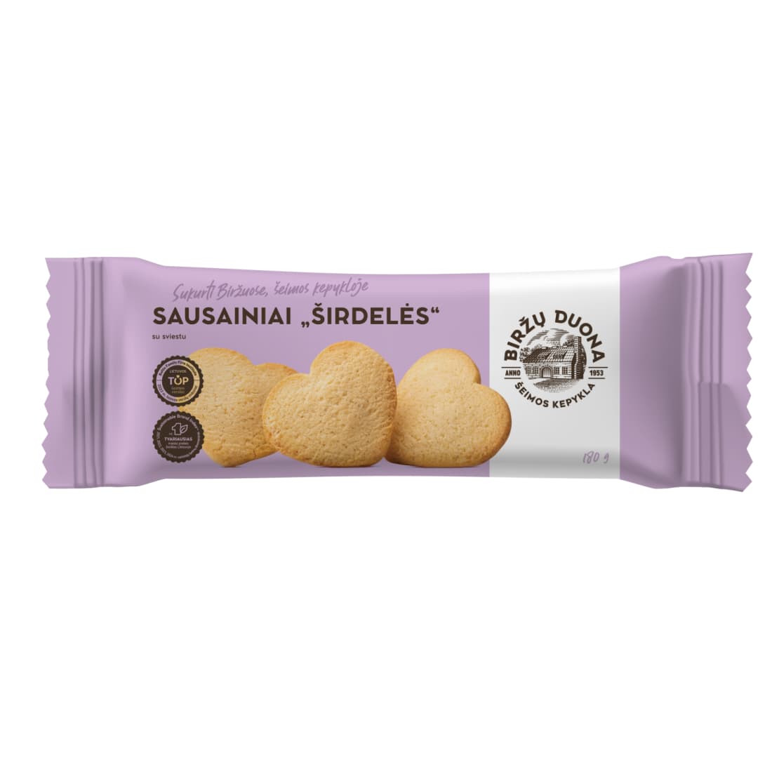 Sausainiai ŠIRDELĖS su sviestu 180 g