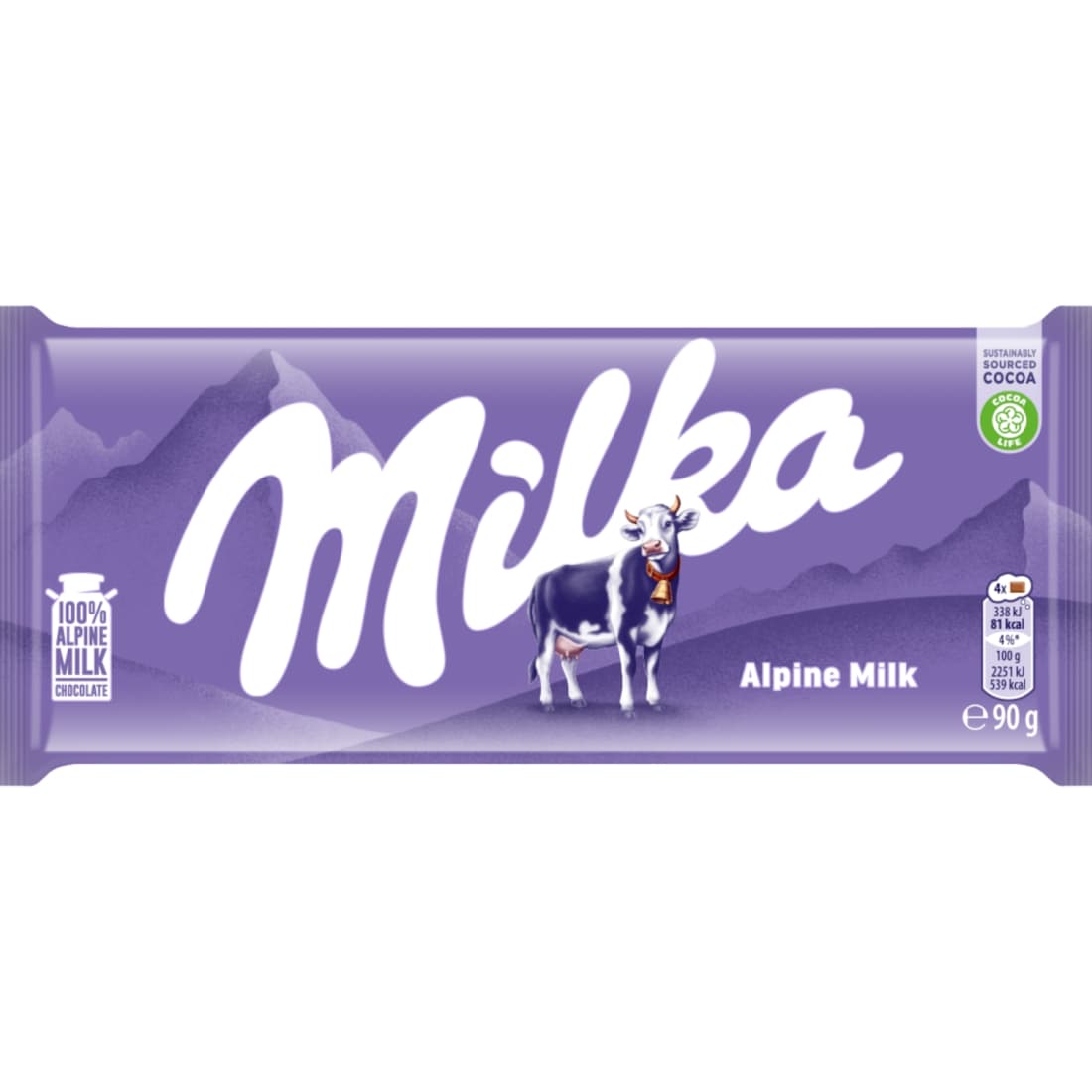Pieninis šokoladas MILKA, 90 g