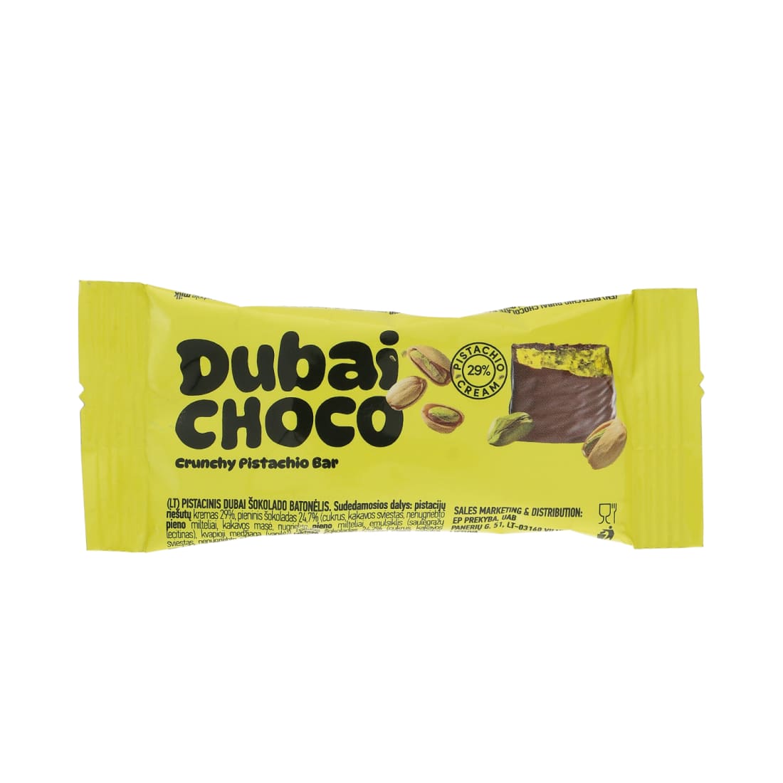 Batonėlis DUBAI CHOCO su pistacijų įd., 25 g