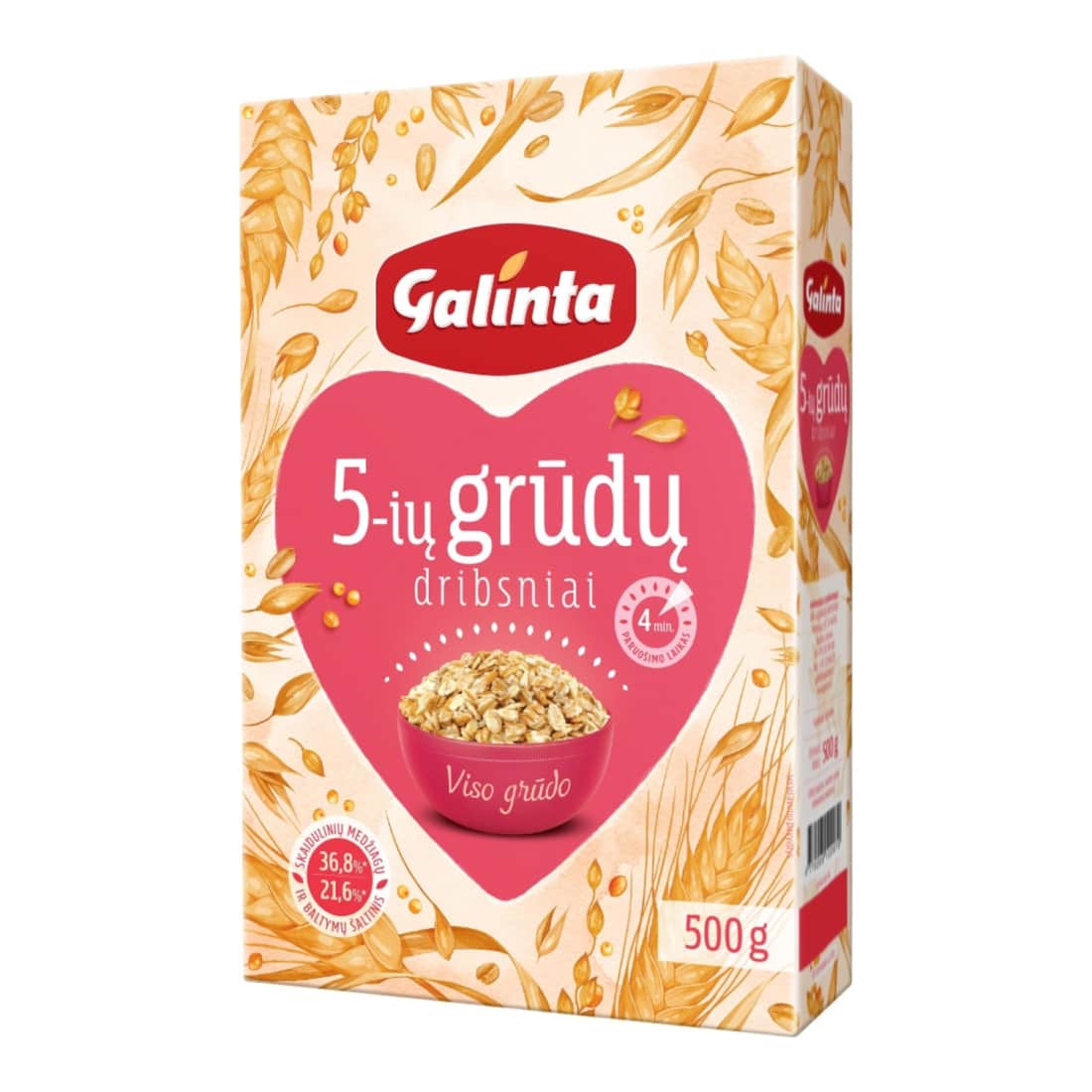 5 rūšių gr. dribsniai dėžutėje GALINTA, 500 g
