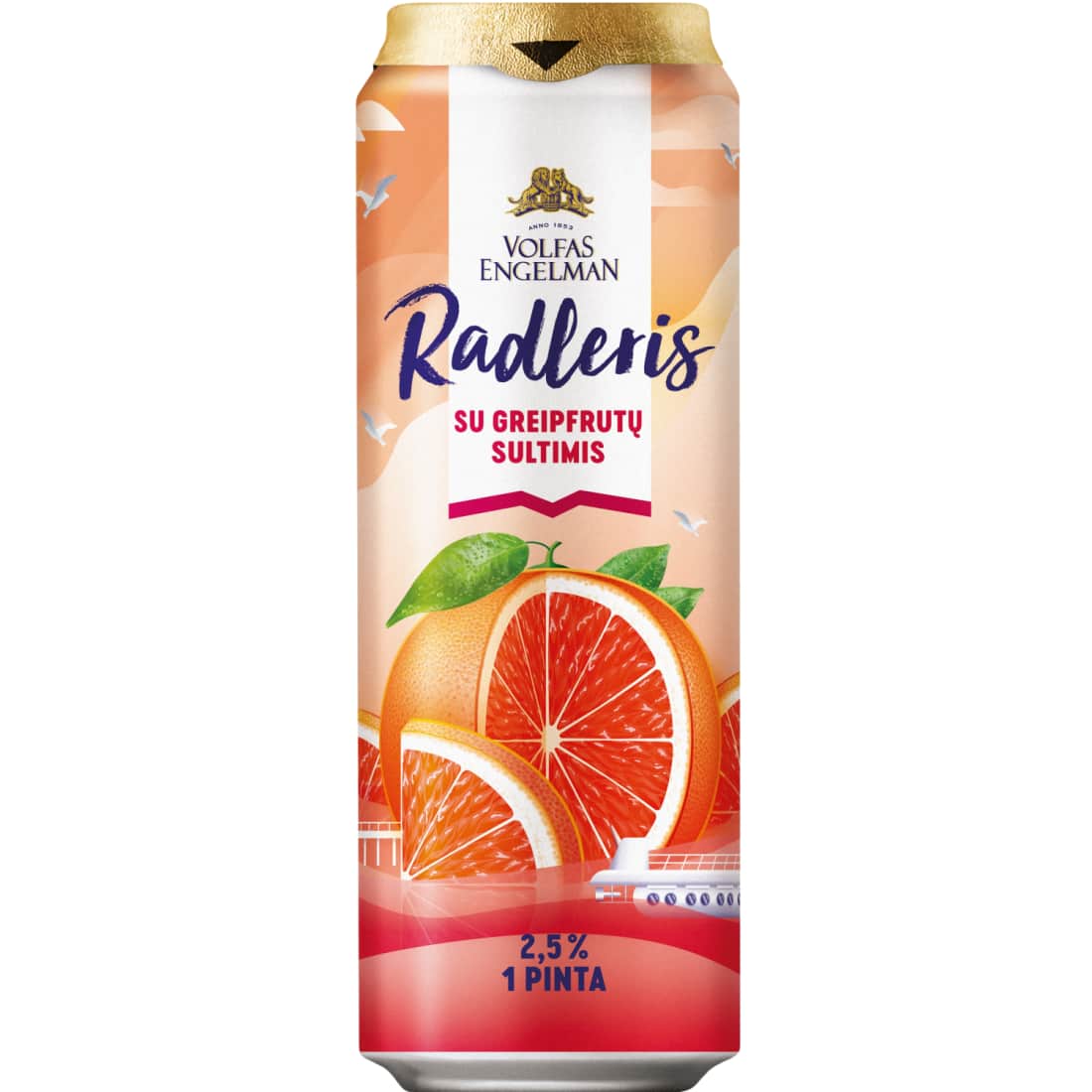 Greipfr.sk.alaus kokt.V.E.RADLER,2,5 %,0,568l