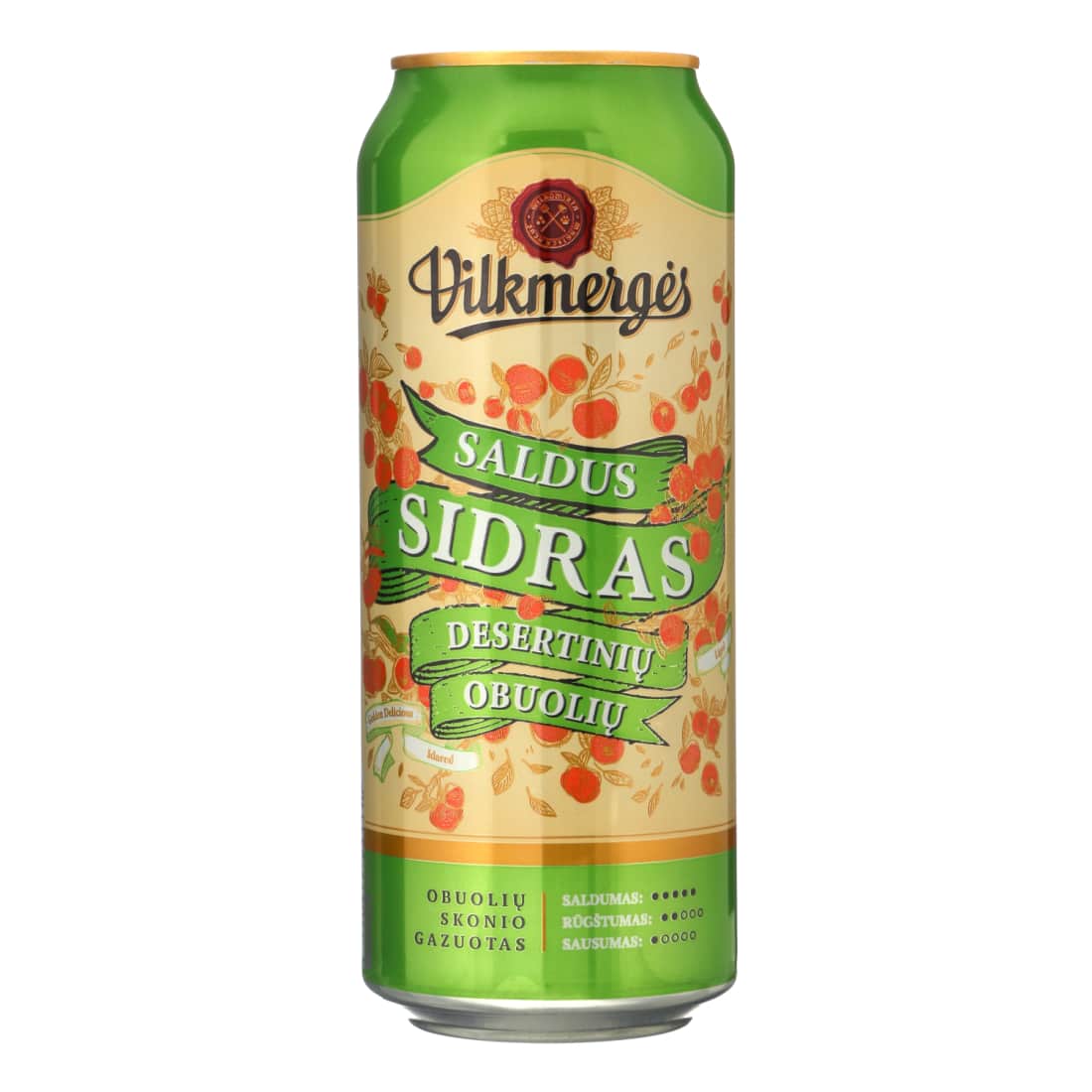 Sidras saldus VILKMERGĖS 4,8%, 0,5 l  skarda