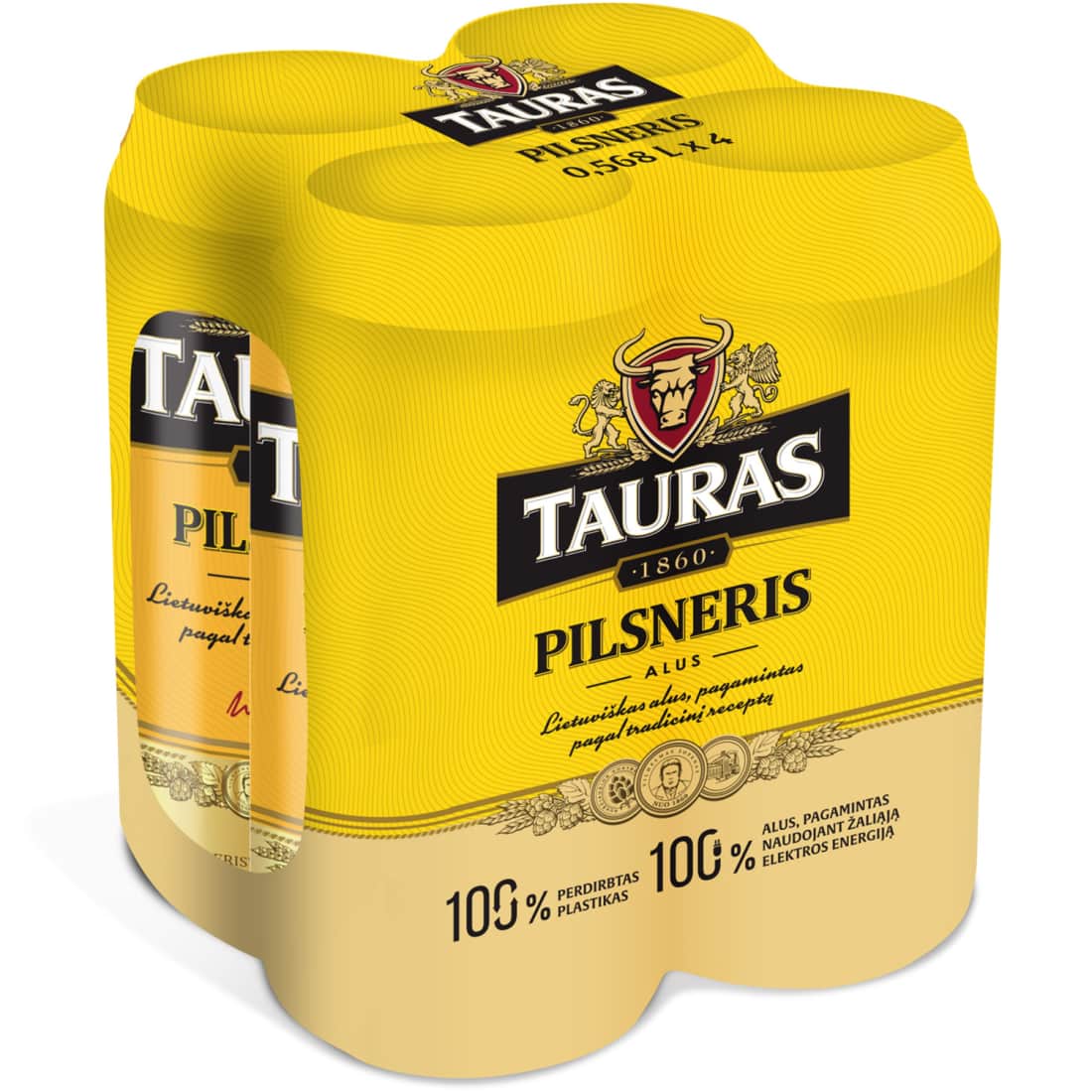 Alus TAURAS PILSNERIS,4,6%, 0,568 l  x 4 vnt