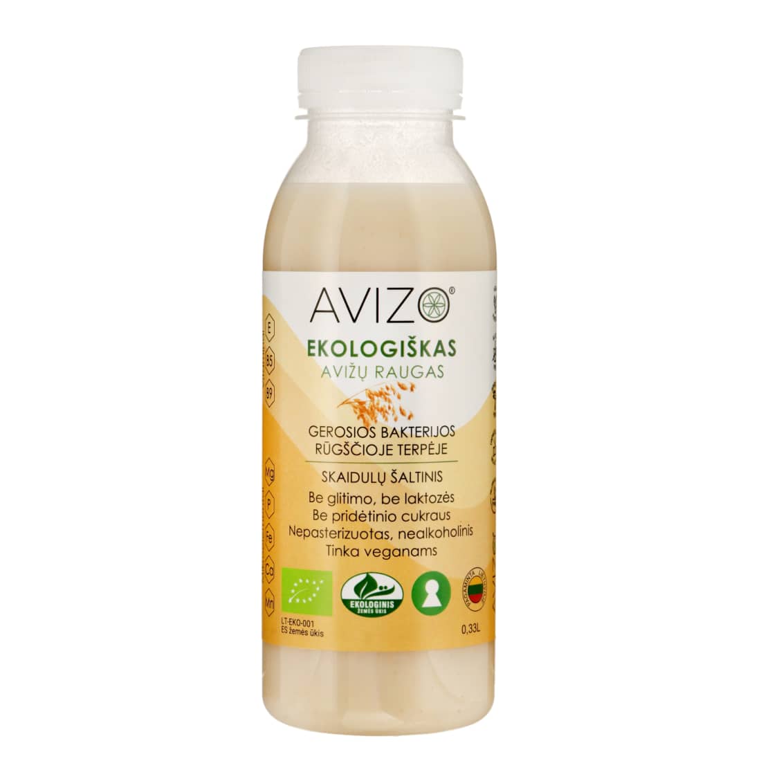 Ekologiškas avižų raugas AVIZO, 0,33 l