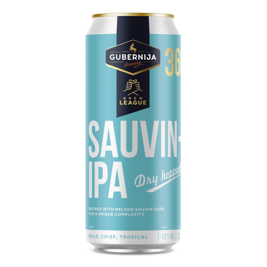 Alus GUBERNIJA BREW LEAGUE IPA, 4,9 %, 0,5 l
