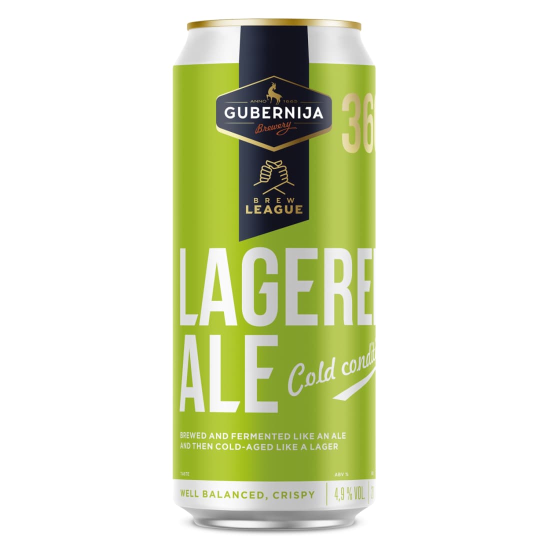 Alus GUBERNIJA BREW LEAGUE, 4,9 %, 0,5 l