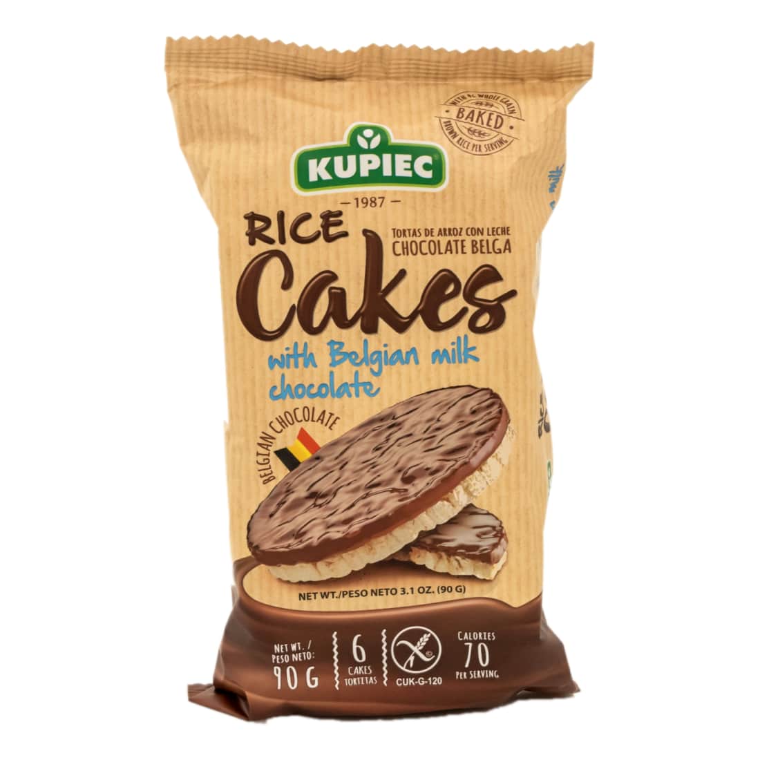 Ryžių trapučiai su pienišku šok., KUPIEC, 90g