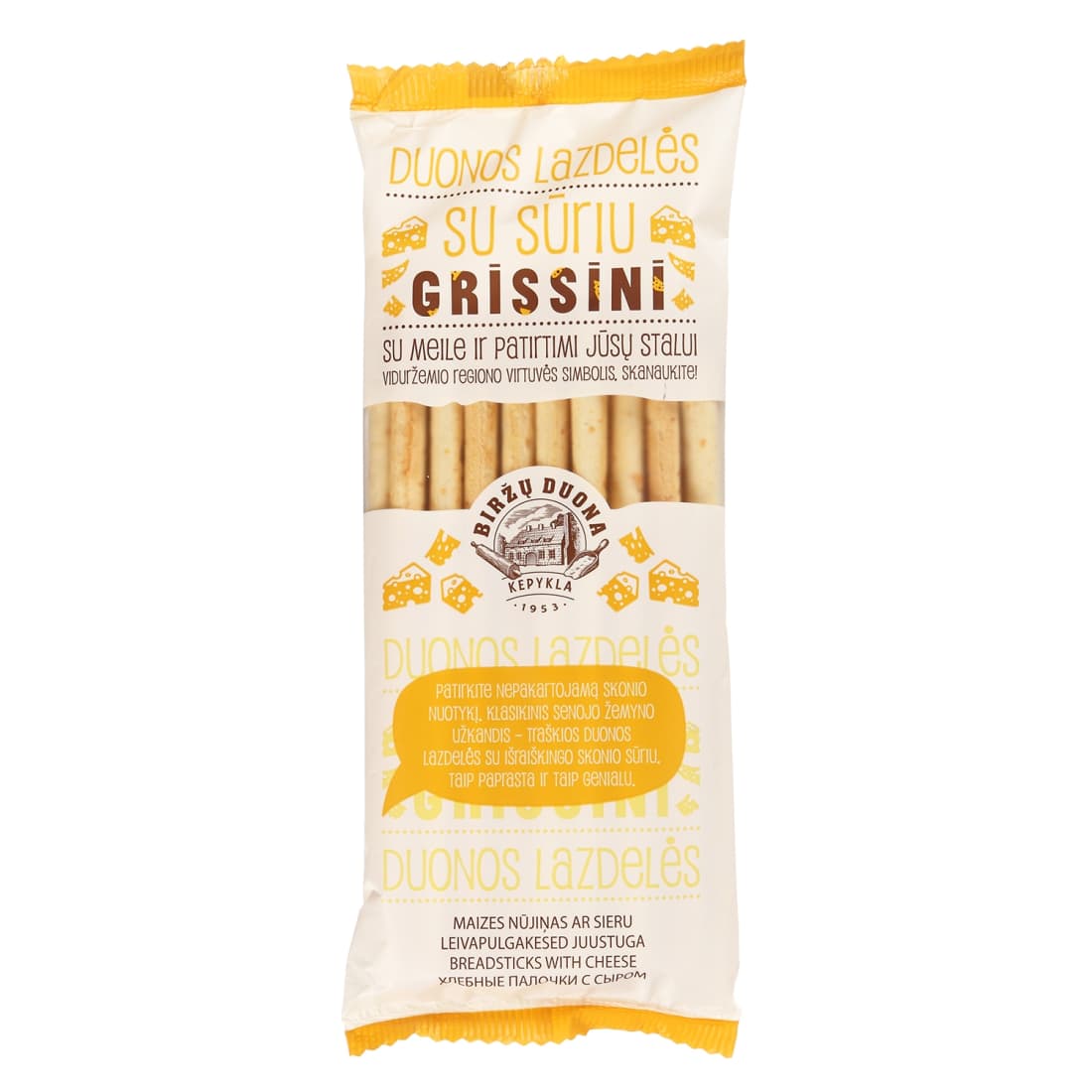 Duonos lazdelės su sūriu GRISSINI, 125g