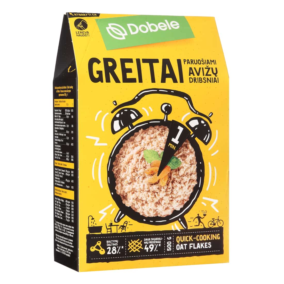 Greit. paruoš. avižų dribsniai DOBELE, 500 g