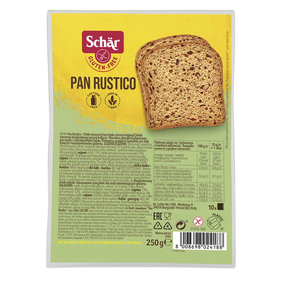 Raik. duona be glit. SCHAR PAN RUSTICO, 250 g