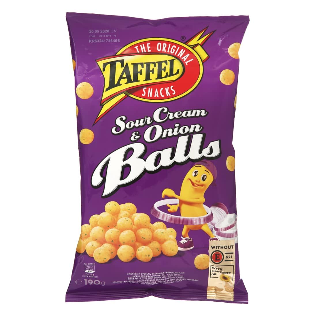 Traškuč. TAFFEL SOURCREAM & ONION BALLS, 190g