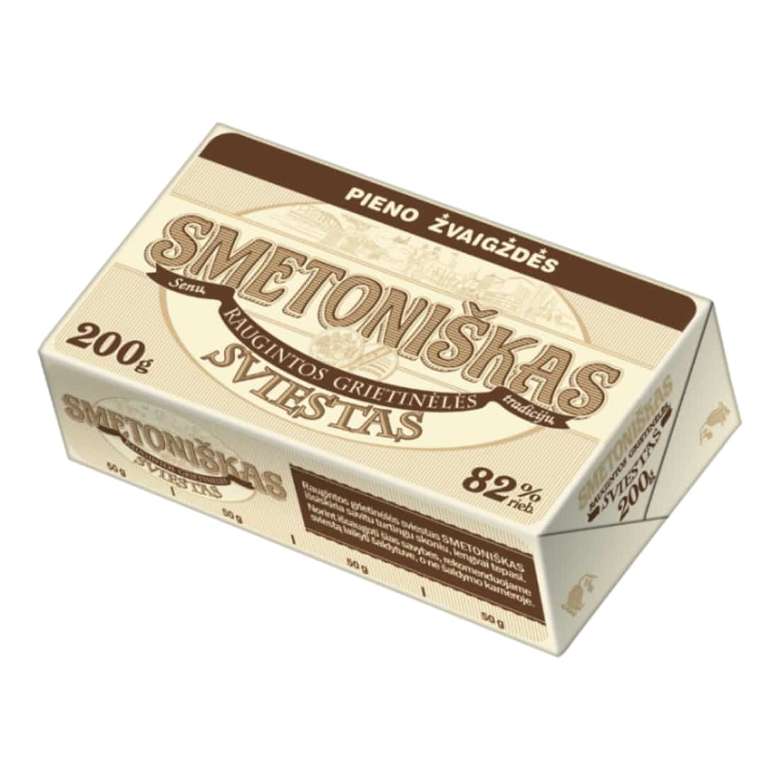 SMETONIŠKAS sviestas, 82 % rieb., 200 g