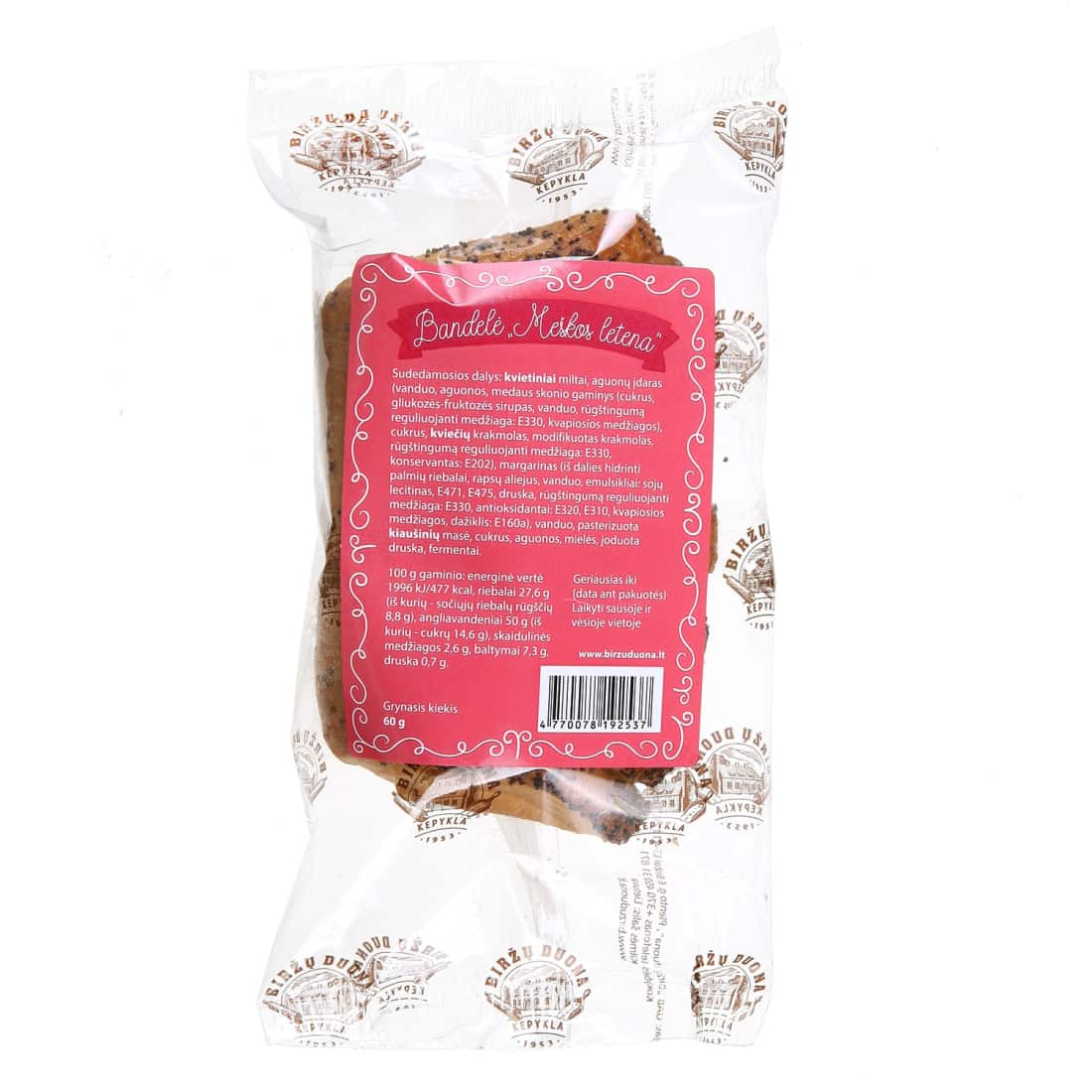 Bandelė Meškos letena BIRŽŲ DUONA, 60g