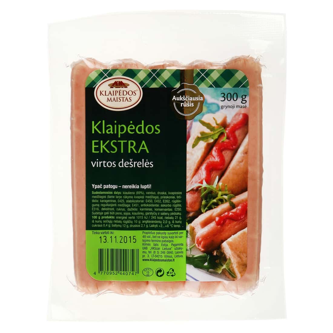 Virtos dešrelės Klaipėdos ekstra, A, 300g