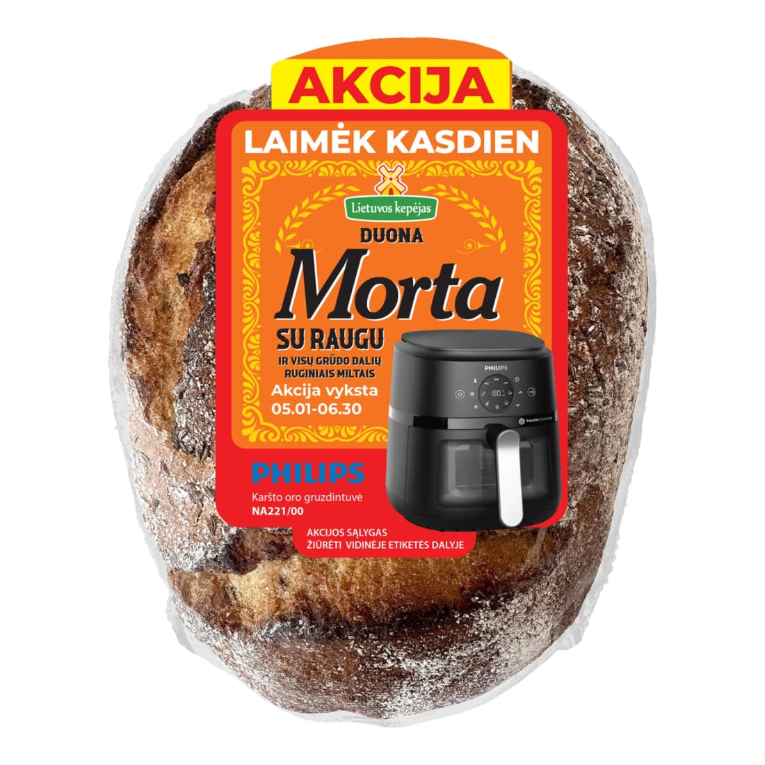 Duona su raugu ir rugin. miltais MORTA, 500 g