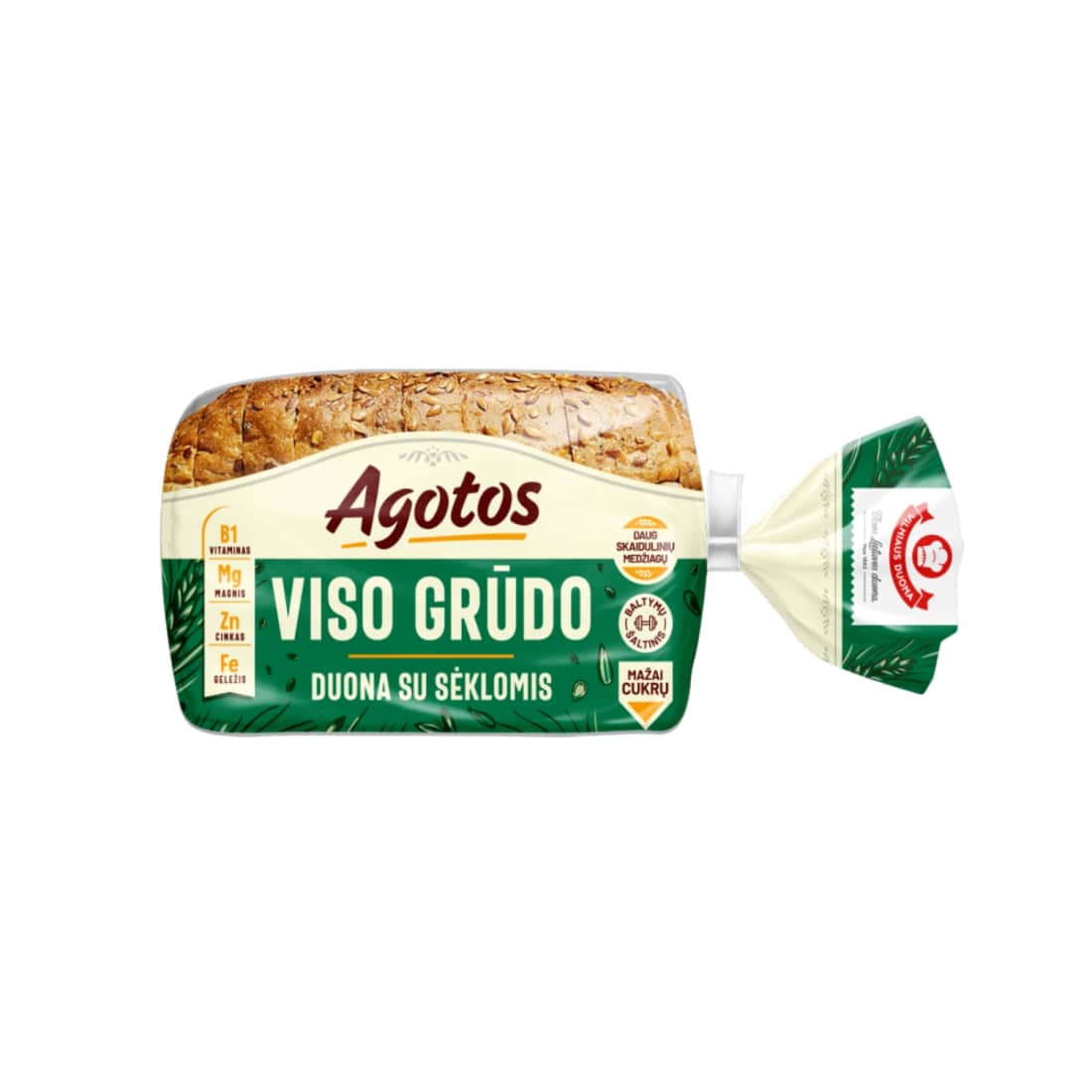 Viso grūdo duona AGOTA su sėklomis, 350 g