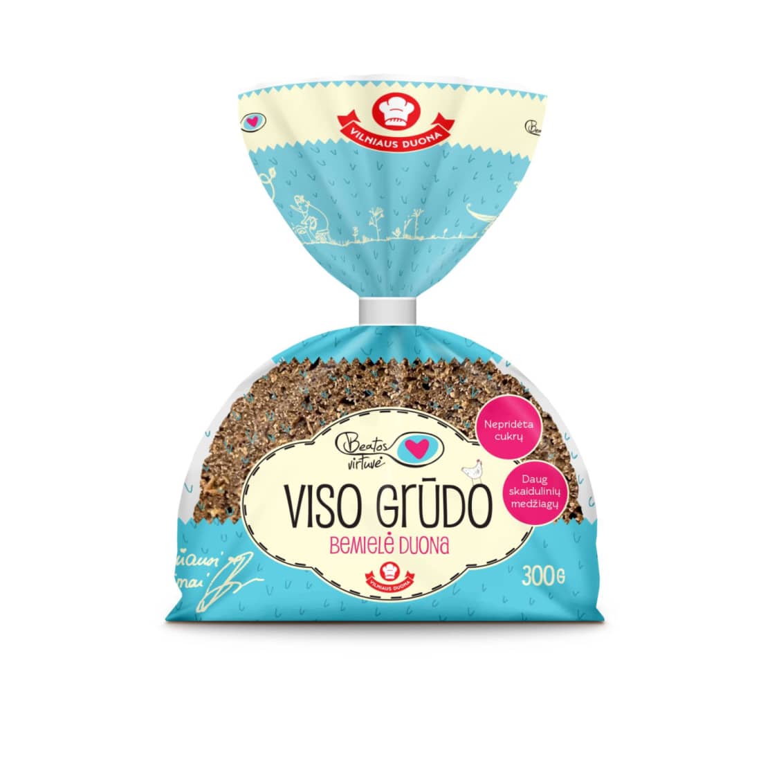 BEATOS VIRTUVĖS viso grūdo bem. duona, 300 g