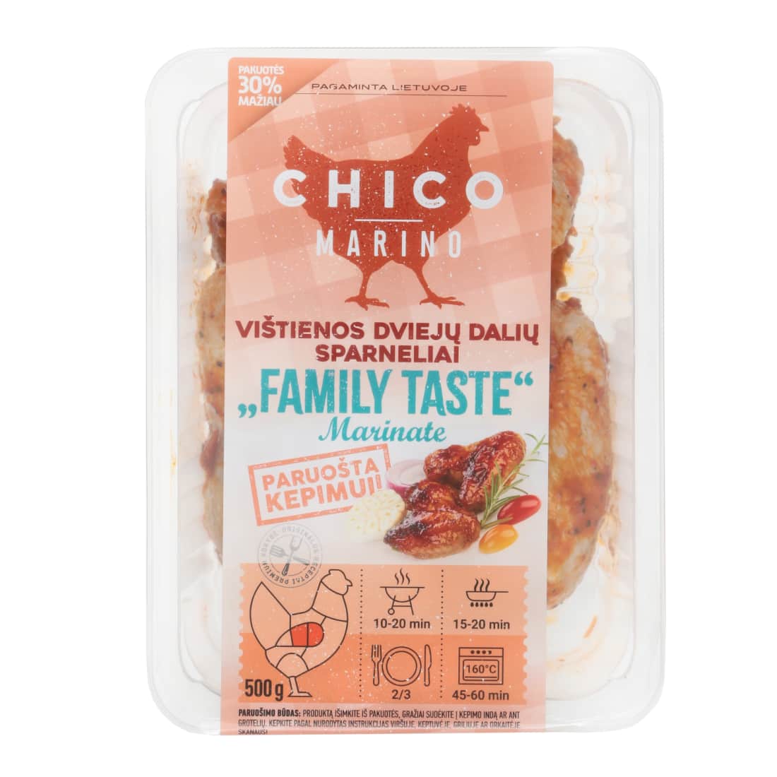 Vištienos sparneliai mar. FAMILY TASTE, 500 g