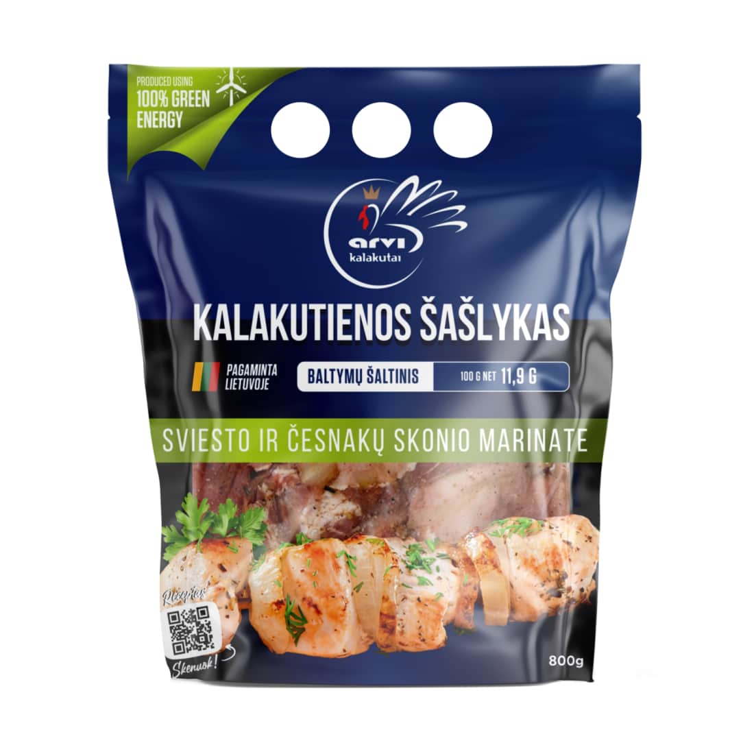 Kalak. šašlykas sv. česn. sk. mar. ARVI, 800g