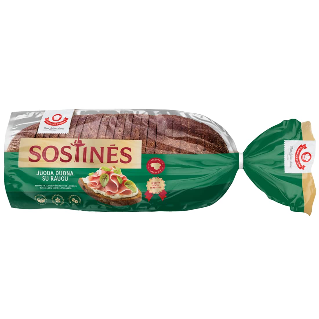 SOSTINĖS tamsi duona su raugu, 800 g