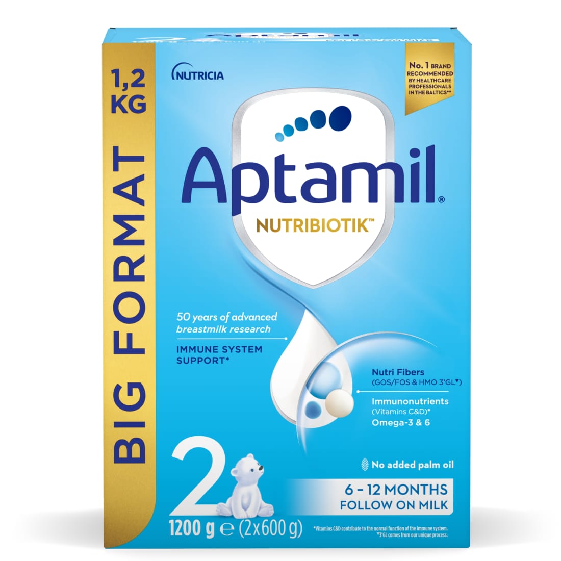 Pieno mišinys APTAMIL 2, 6 mėn, 1,2 kg