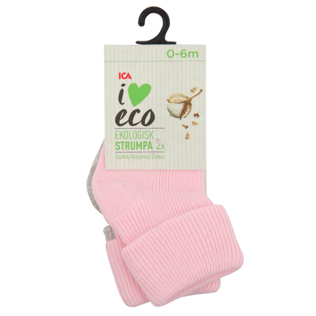 Kojinės kūdikiams I LOVE ECO, 2 poros, 0-6m