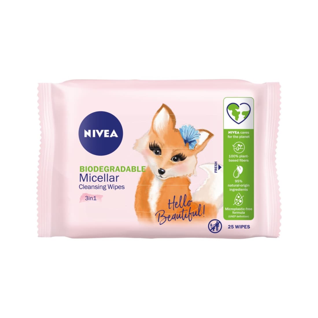 Val.mic.veid.servet., NIVEA CARE 3IN1, 25vnt