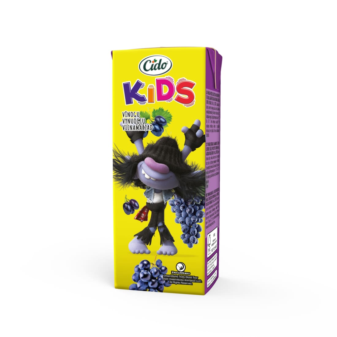 Vynuogių nektaras CIDO KIDS TROLLS, 0,2 l