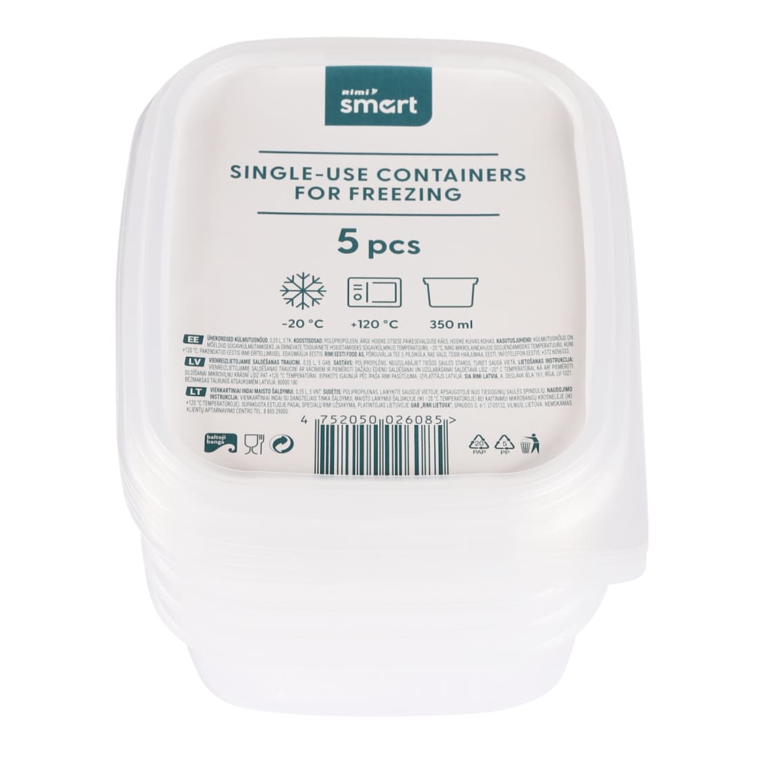 Vienk.indai maist.šald.350 ml,5vnt RIMI SMART