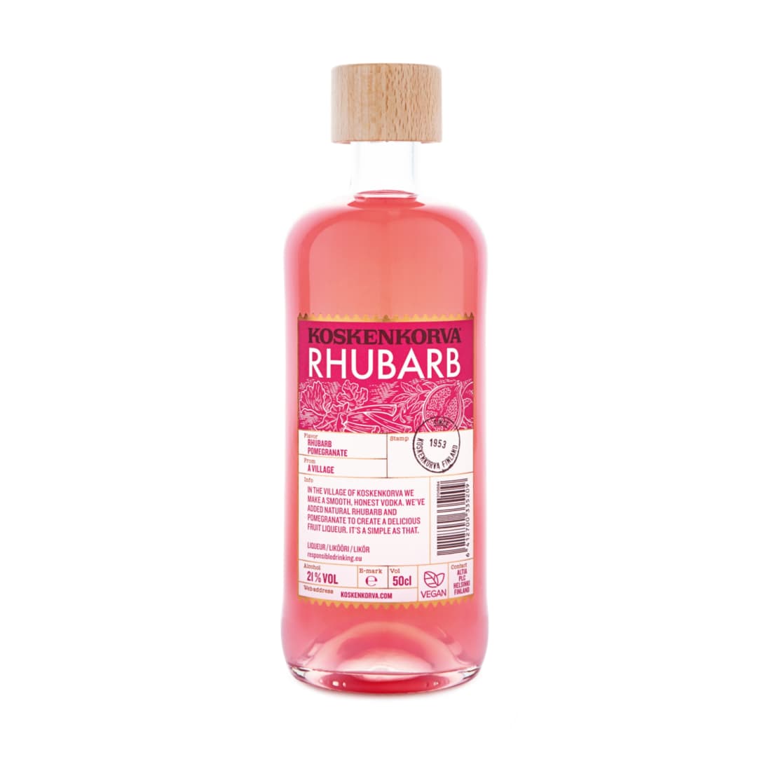 Likeris KOSKENKORVA RHUBARB, 21%, 0,5 l