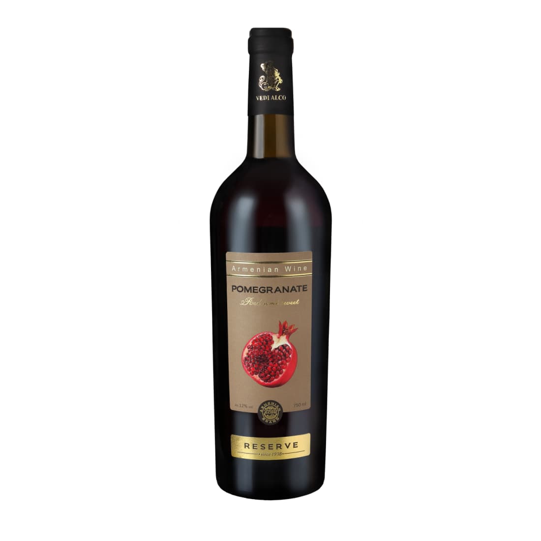 Pusiau sald.granatų vynas VEDI-ALCO,12%,0,75l