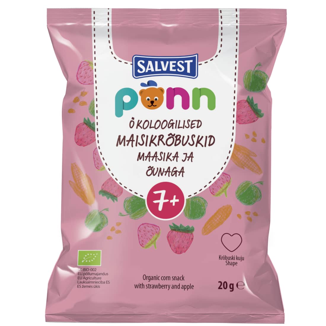 Ekol. užkandis su brašk. ir obuol. PONN, 20 g