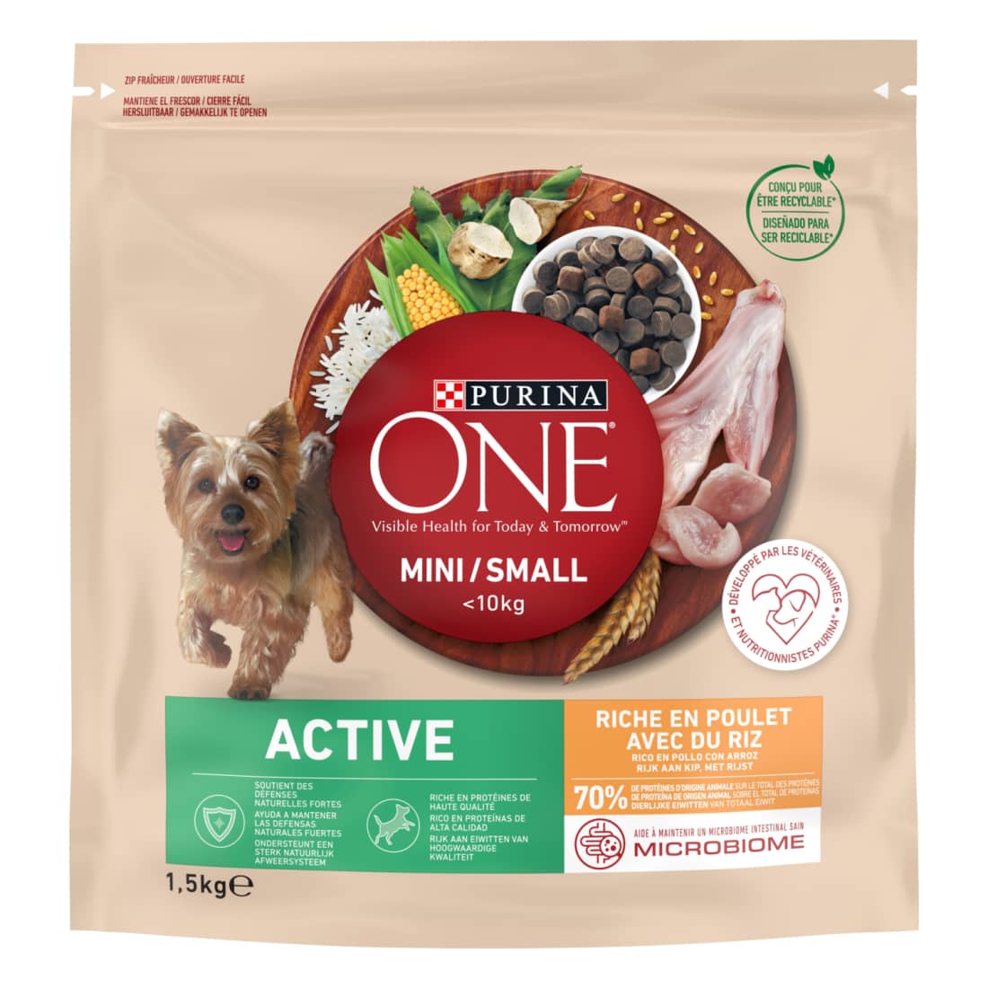 Šunų ėd. PURINA ONE MINI ACTIVE su višt.1,5kg